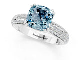 White gold Cushion Cut Cut Diamond Milgrain Marquise Band with Prong Setting_1