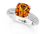 White gold Cushion Cut Cut Diamond Milgrain Marquise Band with Prong Setting_1