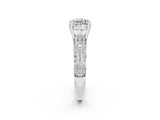 White gold Cushion Cut Cut Diamond Milgrain Marquise Band with Prong Setting_2