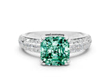White gold Cushion Cut Cut Diamond Milgrain Marquise Band with Prong Setting