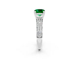 White gold Cushion Cut Cut Diamond Milgrain Marquise Band with Prong Setting_2