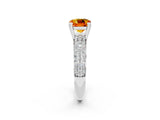 White gold Cushion Cut Cut Diamond Milgrain Marquise Band with Prong Setting_2