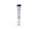 White gold Cushion Cut Cut Diamond Milgrain Marquise Band with Prong Setting_2