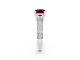 White gold Cushion Cut Cut Diamond Milgrain Marquise Band with Prong Setting_2