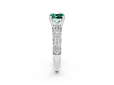 White gold Cushion Cut Cut Diamond Milgrain Marquise Band with Prong Setting_2
