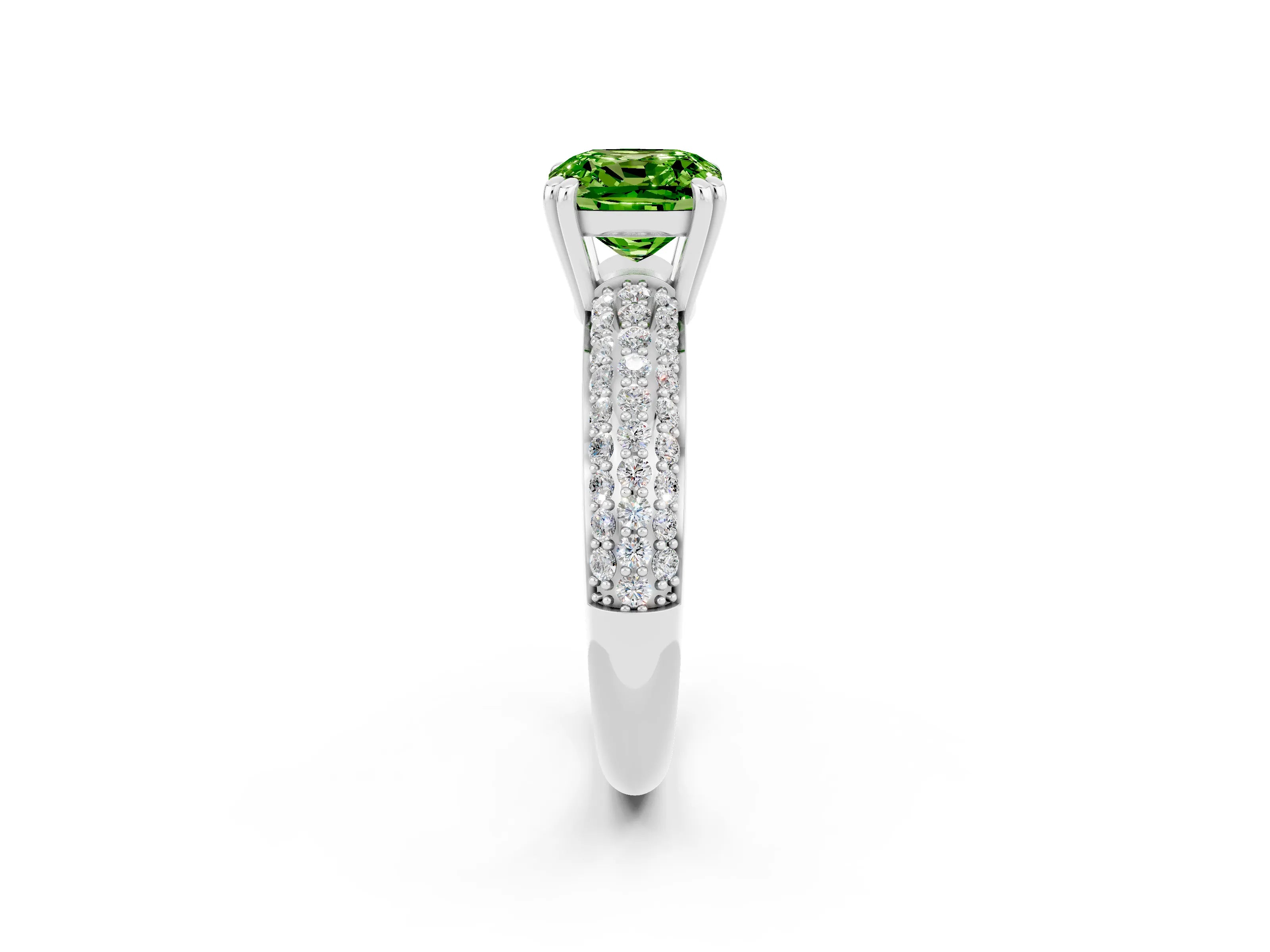 White gold Cushion Cut Cut Diamond Milgrain Marquise Band with Prong Setting_2