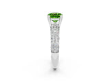 White gold Cushion Cut Cut Diamond Milgrain Marquise Band with Prong Setting_2