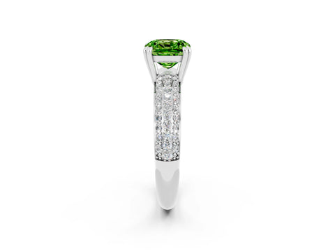 White gold Cushion Cut Cut Diamond Milgrain Marquise Band with Prong Setting_2