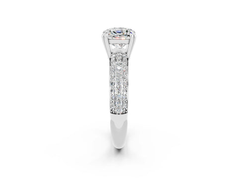 White gold Cushion Cut Cut Diamond Milgrain Marquise Band with Prong Setting_2