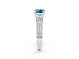 White gold Cushion Cut Cut Diamond Milgrain Marquise Band with Prong Setting_2