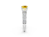 White gold Cushion Cut Cut Diamond Milgrain Marquise Band with Prong Setting_2