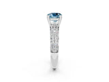 White gold Cushion Cut Cut Diamond Milgrain Marquise Band with Prong Setting_2