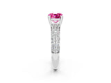 White gold Cushion Cut Cut Diamond Milgrain Marquise Band with Prong Setting_2