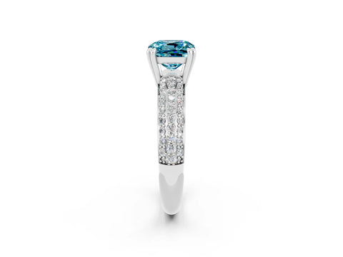 White gold Cushion Cut Cut Diamond Milgrain Marquise Band with Prong Setting_2