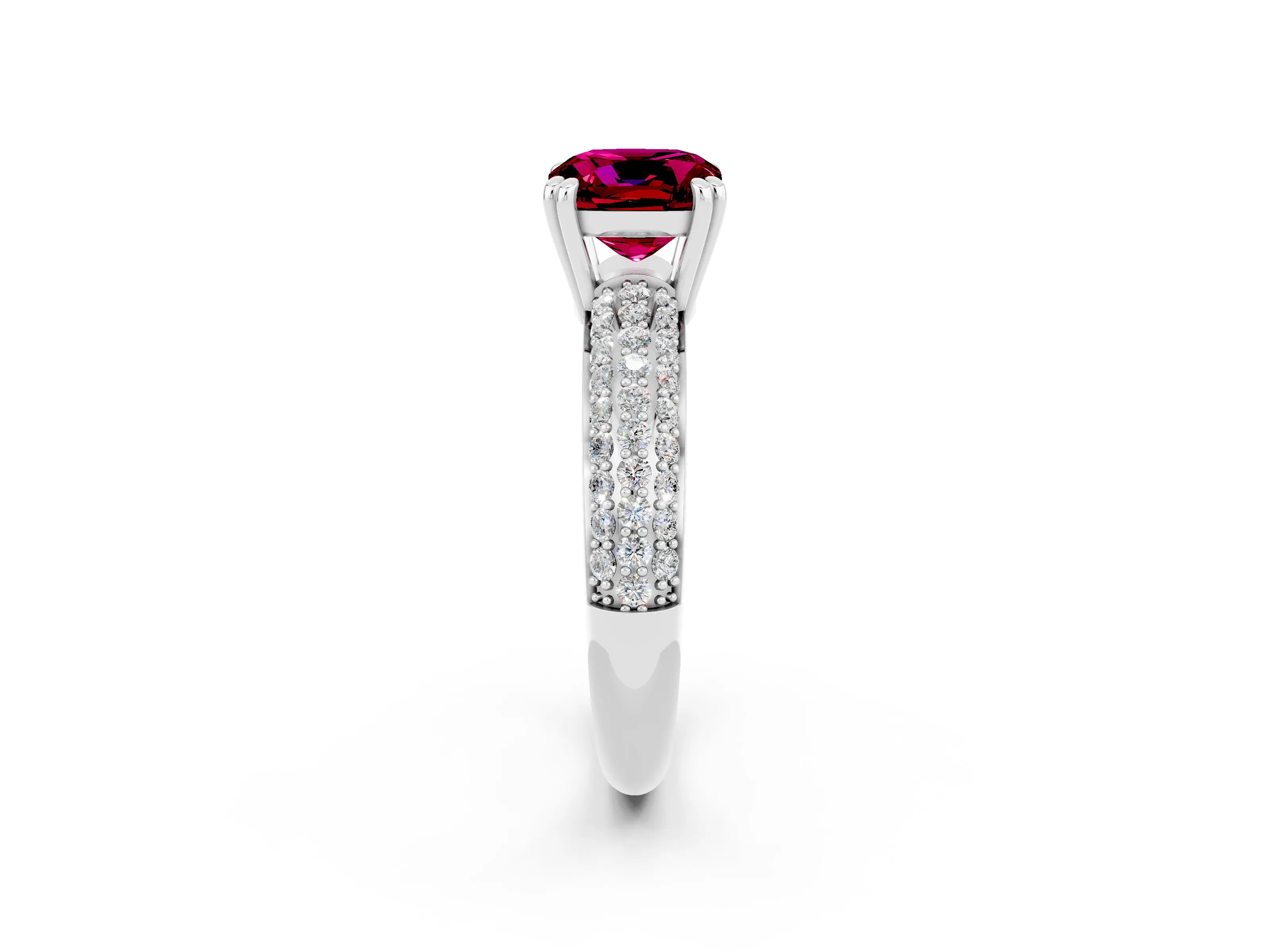 White gold Cushion Cut Cut Diamond Milgrain Marquise Band with Prong Setting_2