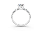 White gold Cushion Cut Cut Diamond Milgrain Marquise Band with Prong Setting_3