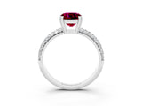 White gold Cushion Cut Cut Diamond Milgrain Marquise Band with Prong Setting_3