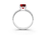White gold Cushion Cut Cut Diamond Milgrain Marquise Band with Prong Setting_3