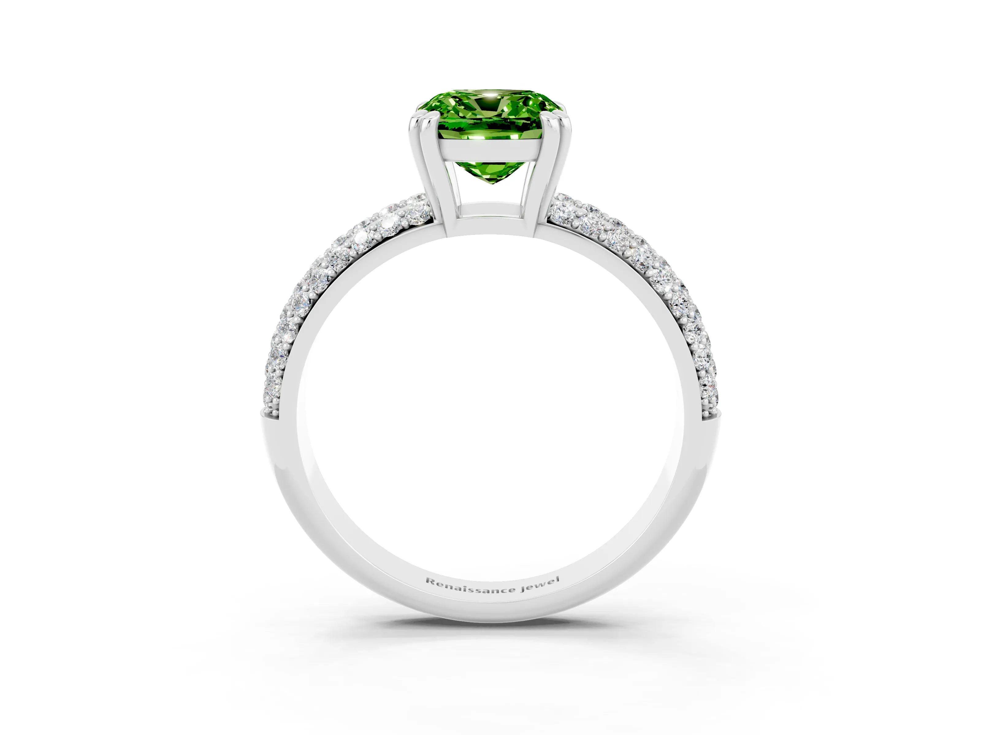 White gold Cushion Cut Cut Diamond Milgrain Marquise Band with Prong Setting_3