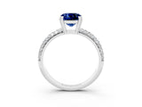 White gold Cushion Cut Cut Diamond Milgrain Marquise Band with Prong Setting_3