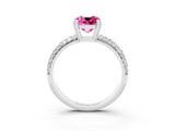 White gold Cushion Cut Cut Diamond Milgrain Marquise Band with Prong Setting_3