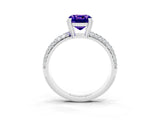 White gold Cushion Cut Cut Diamond Milgrain Marquise Band with Prong Setting_3
