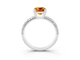 White gold Cushion Cut Cut Diamond Milgrain Marquise Band with Prong Setting_3