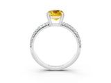 White gold Cushion Cut Cut Diamond Milgrain Marquise Band with Prong Setting_3