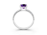 White gold Cushion Cut Cut Diamond Milgrain Marquise Band with Prong Setting_3