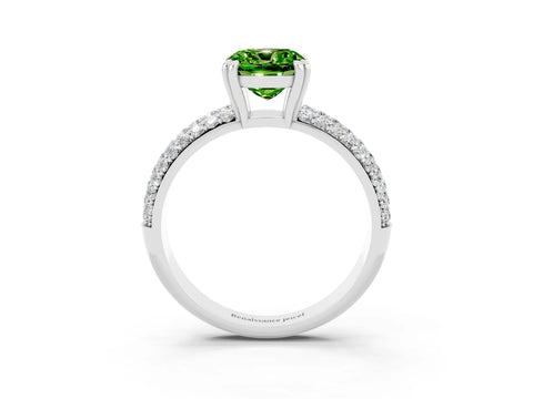 White gold Cushion Cut Cut Diamond Milgrain Marquise Band with Prong Setting_3