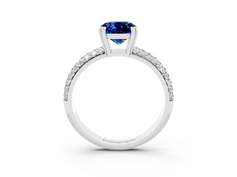 White gold Cushion Cut Cut Diamond Milgrain Marquise Band with Prong Setting_3