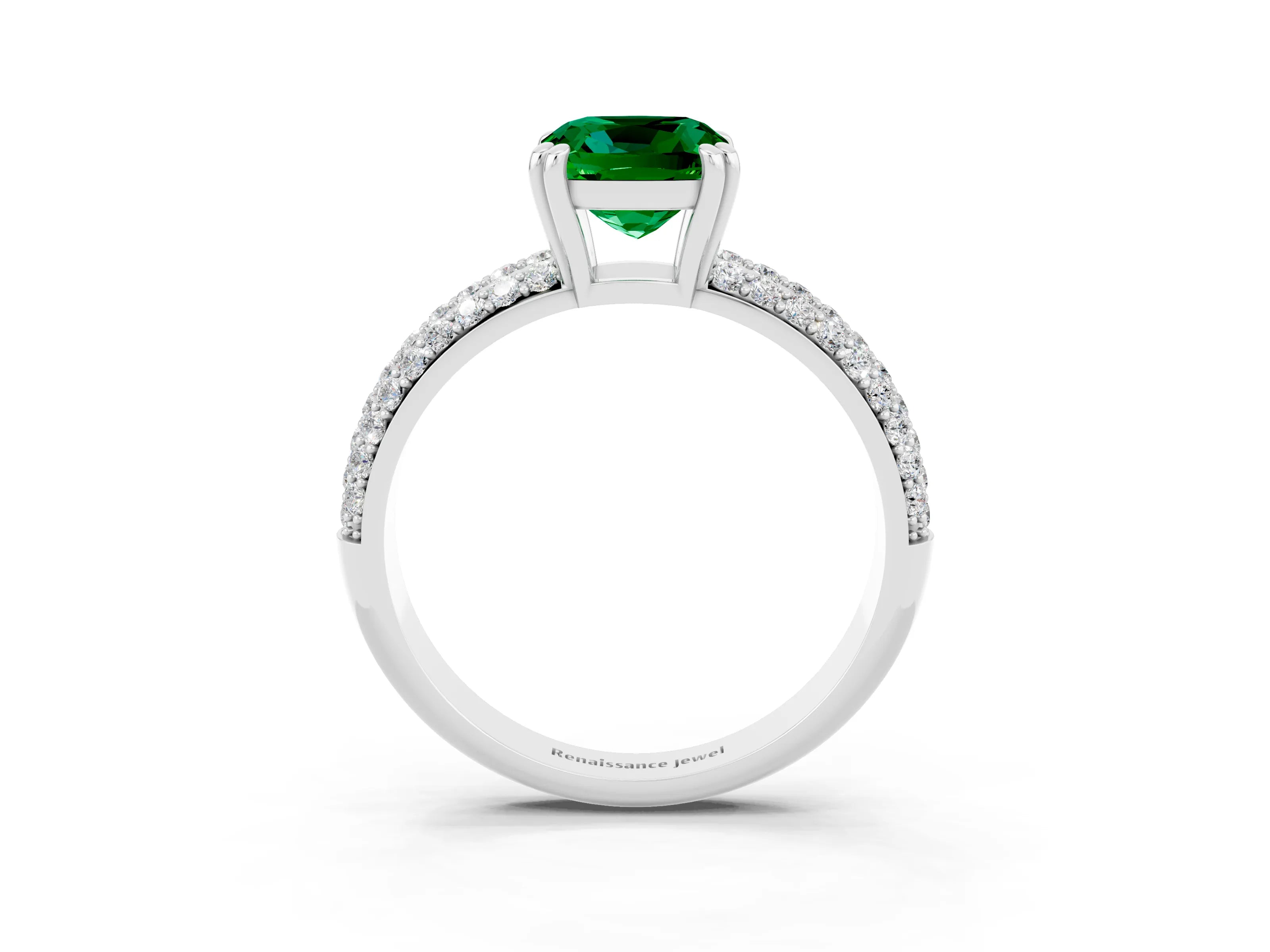 White gold Cushion Cut Cut Diamond Milgrain Marquise Band with Prong Setting_3