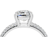 White gold Cushion Cut Cut Diamond Milgrain Marquise Band with Prong Setting_4