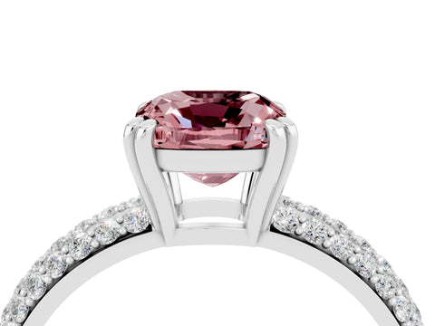 White gold Cushion Cut Cut Diamond Milgrain Marquise Band with Prong Setting_4