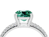 White gold Cushion Cut Cut Diamond Milgrain Marquise Band with Prong Setting_4