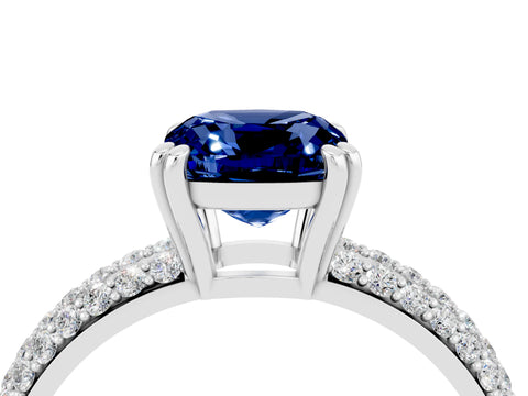 White gold Cushion Cut Cut Diamond Milgrain Marquise Band with Prong Setting_4