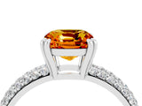 White gold Cushion Cut Cut Diamond Milgrain Marquise Band with Prong Setting_4