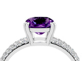 White gold Cushion Cut Cut Diamond Milgrain Marquise Band with Prong Setting_4