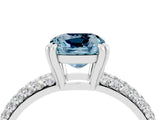 White gold Cushion Cut Cut Diamond Milgrain Marquise Band with Prong Setting_4