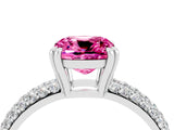 White gold Cushion Cut Cut Diamond Milgrain Marquise Band with Prong Setting_4