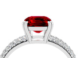 White gold Cushion Cut Cut Diamond Milgrain Marquise Band with Prong Setting_4