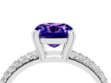 White gold Cushion Cut Cut Diamond Milgrain Marquise Band with Prong Setting_4