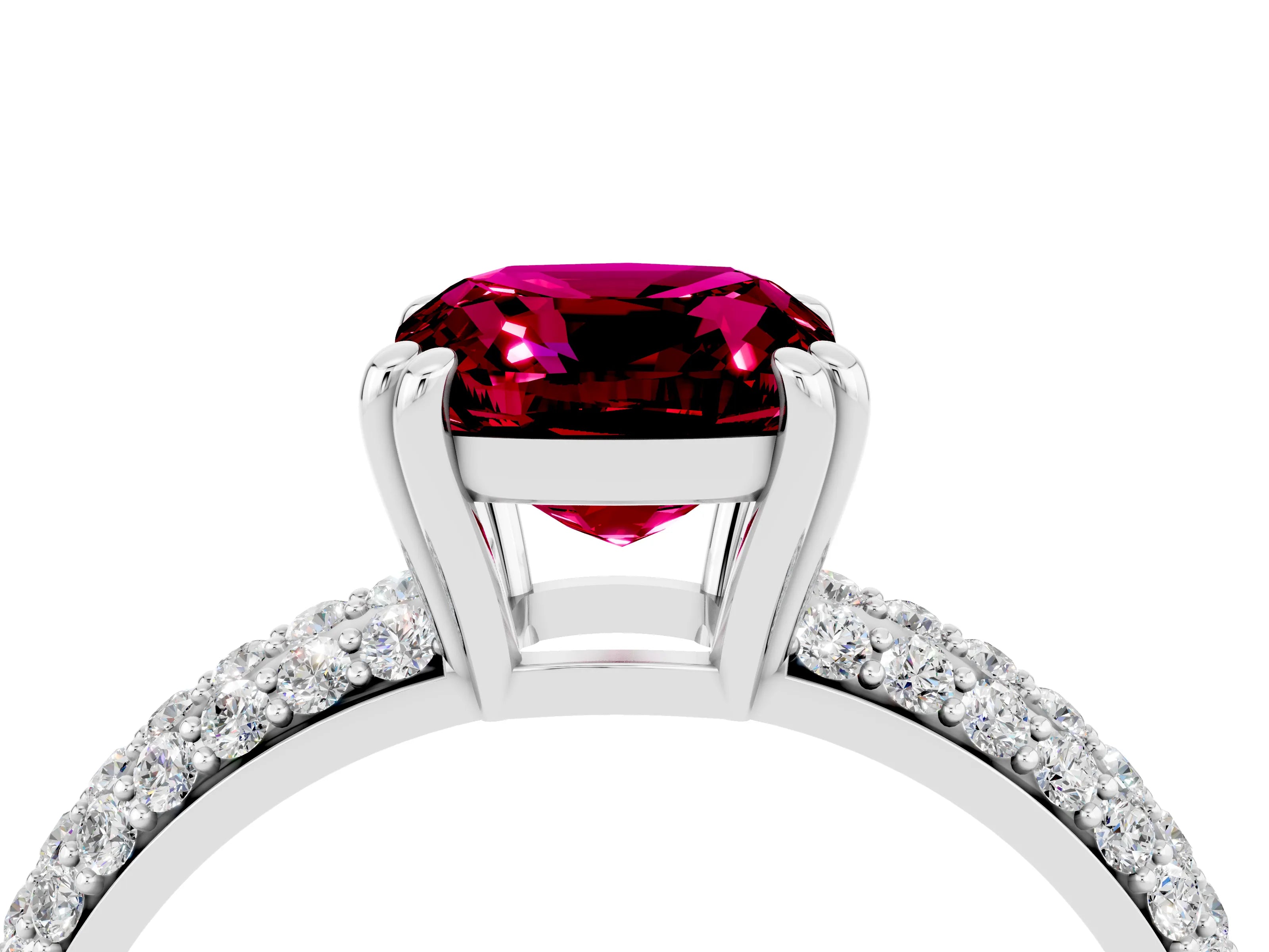 White gold Cushion Cut Cut Diamond Milgrain Marquise Band with Prong Setting_4