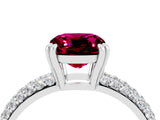 White gold Cushion Cut Cut Diamond Milgrain Marquise Band with Prong Setting_4