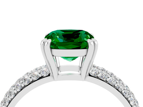 White gold Cushion Cut Cut Diamond Milgrain Marquise Band with Prong Setting_4