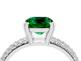 White gold Cushion Cut Cut Diamond Milgrain Marquise Band with Prong Setting_4