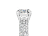 White gold Cushion Cut Cut Diamond Milgrain Marquise Band with Prong Setting_5