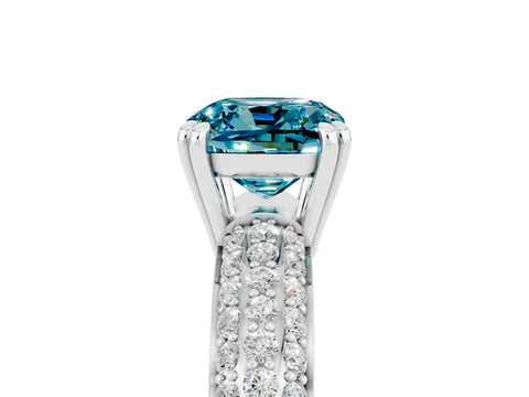 White gold Cushion Cut Cut Diamond Milgrain Marquise Band with Prong Setting_5