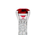 White gold Cushion Cut Cut Diamond Milgrain Marquise Band with Prong Setting_5