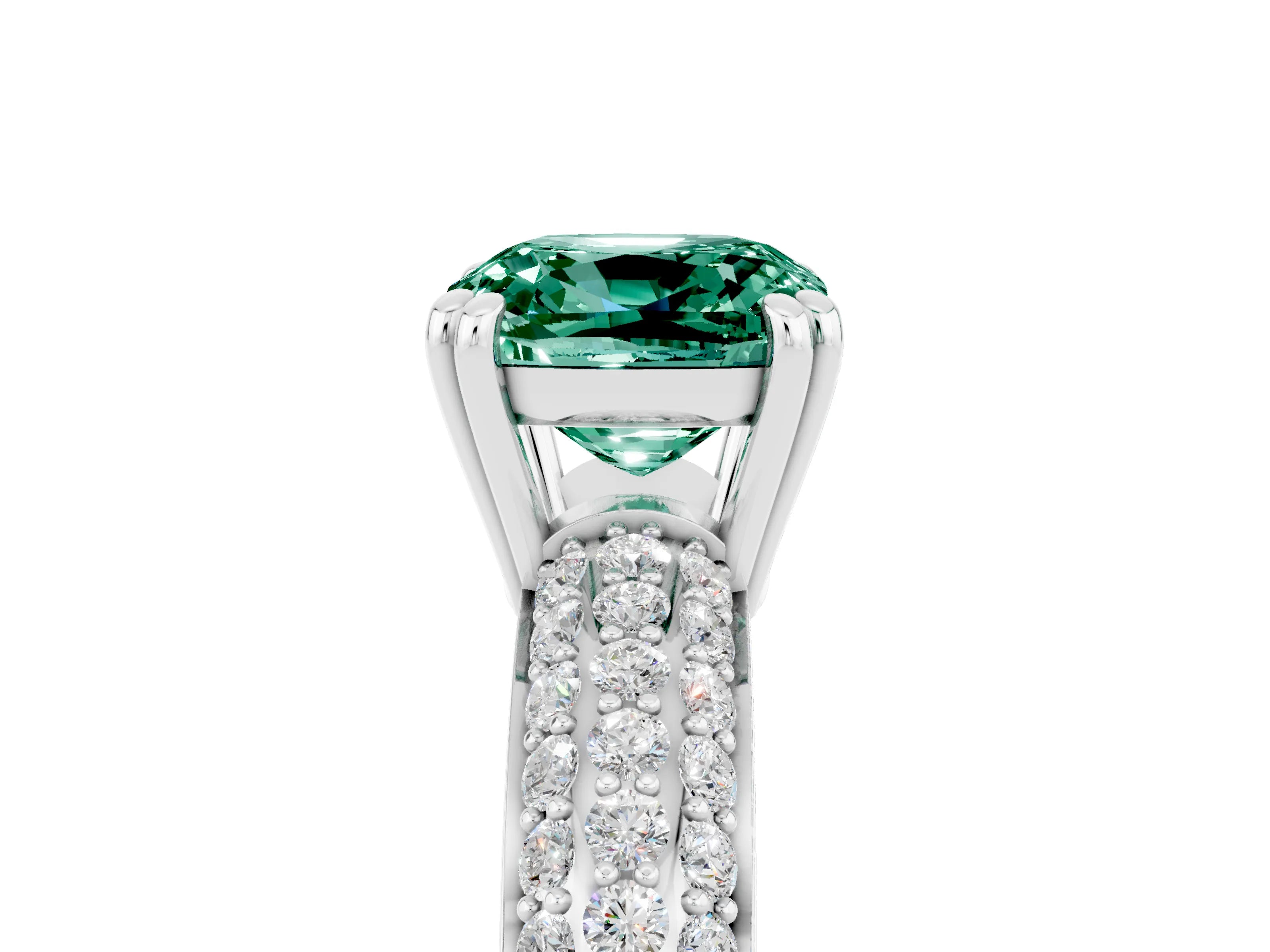 White gold Cushion Cut Cut Diamond Milgrain Marquise Band with Prong Setting_5